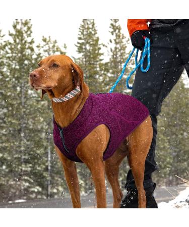 Kurgo Core Dog Sweater XL - Lightweight Fleece 2-Way Zipper Harness Compatible - Purple Violet | International Shipping - Buy Online on GoSupps.com