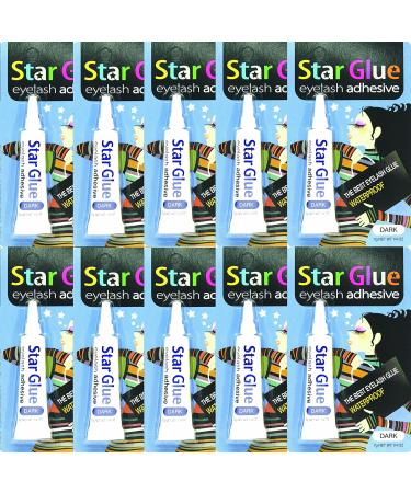 Star Glue Waterproof Eyelash Adhesive Dark For Eye Shadow Mascara And Eyeliner 10 Pcs 1 Dark