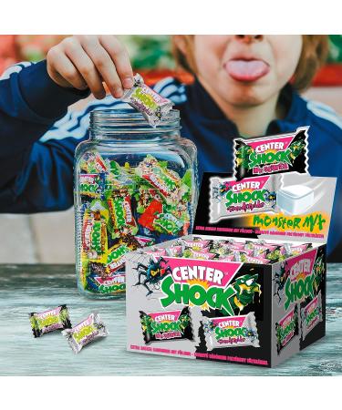 Center Shock Monster Mix - 100 Chewing Gum Boxes | Cola & Blood Orange Flavor | Perfect for Birthdays Pi atas & Candy Bars - 400g - Buy Online on GoSupps.com
