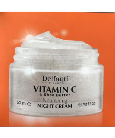 Delfanti-Milano VITAMIN C & SHEA BUTTER Nourishing Night Cream Face and Neck Moisturizer Made in Italy - Buy Online on GoSupps.com