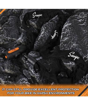 SUNYA Bike Chain Lock - Heavy Duty Anti-Theft Bicycle Lock with 2 Keys - Black Sleeve - Buy Online on GoSupps.com