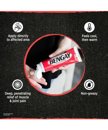 Bengay Ultra Strength Pain Relief Cream - 2 oz | Non-Greasy Topical Analgesic for Arthritis, Muscle, Joint, Back Pain - Camphor, Menthol & Methyl Salicylate - Buy Online on GoSupps.com