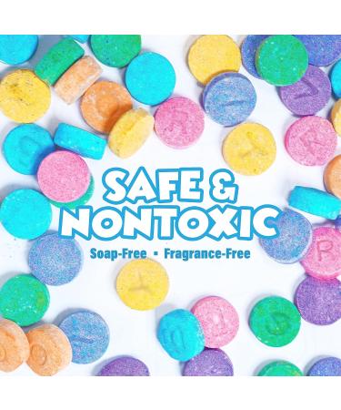 Tub Works Bath Color Fizzies - 150 Count | Nontoxic Fragrance-Free | Fun Fizzy Bath Color Tablets for Kids | 7 Color Variety | Safe Bath Bombs for Kids Bath - Buy Online on GoSupps.com