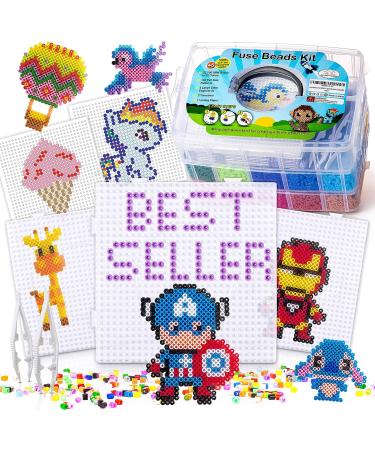 22,000 5mm Fuse Beads Kit with 100 Patterns, Pegboards, Tweezers - Perler Beads Compatible - Craft Beads Set with Storage - 20 Colors - Buy Online on GoSupps.com