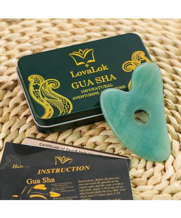 Buy Gua Sha Facial Tools | Natural Jade Stone Green & SPA Acupuncture Therapy for Face Massage & Sculpting - Buy Online on GoSupps.com