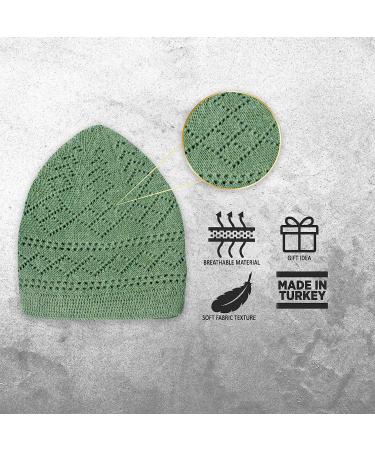 Kapobia Kufi Hats for Men - Breathable Muslim Skull Beanie - Handcrafted Taqiyah - Mixed Colors (10 Pieces) - Buy Online on GoSupps.com