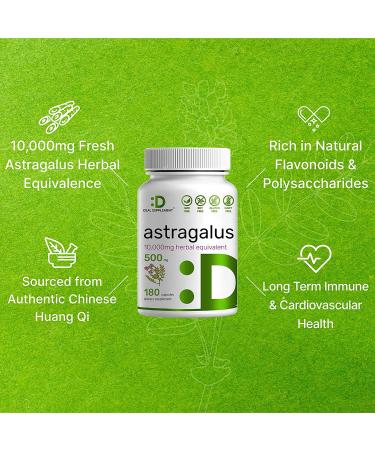 Astragalus Capsules - 180 Count 500mg Astragalus Root for Long Term Immune Support and Internal Circulation Health - Buy Online on GoSupps.com