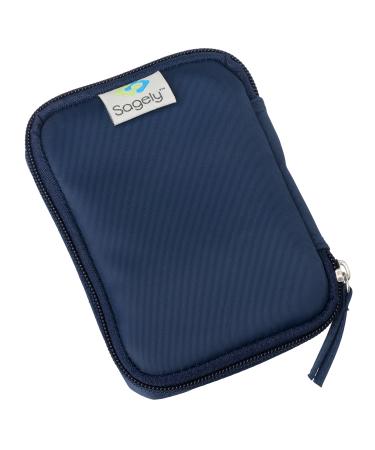 Sagely Navy Weekend Travel Portable Medicine Pouch Pill Bag for 3 Sagely Smart XL Weekly Pill Organizer Pods