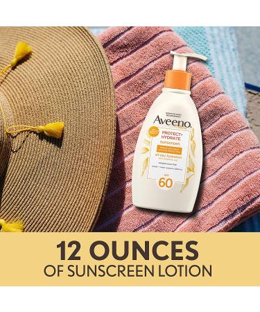 Buy Aveeno Protect + Hydrate Sunscreen SPF 60 - 12 fl oz (354 ml) | Ultimate Sun Protection - Buy Online on GoSupps.com