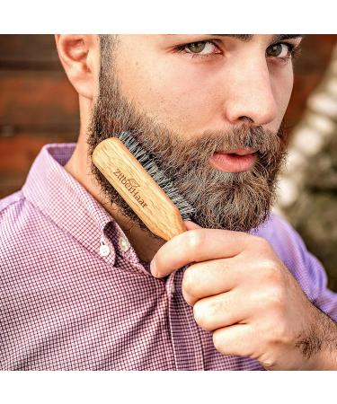 ZilberHaar Vegan Beard Brush - Stiff Natural Bristles - Mexican Tampico Fiber - Oiled Walnut Wood - Animal-Free Beard Grooming Brush - Made in Germany - Buy Online on GoSupps.com