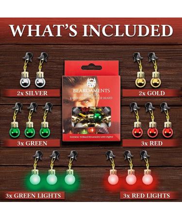 BEARDAMENTS Beard Lights - 16pc Colorful Christmas Beard Ornaments for Men - Buy Online on GoSupps.com
