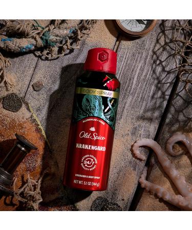 Old Spice Aluminum Free Body Spray for Men Krakengard 144g Sandalwood - Buy Online on GoSupps.com