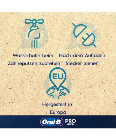 Oral-B Pro Kids Princess Electric Toothbrush for Ages 3+ Sensitive Mode Extra Soft Bristles - Purple/Blue 1 Pack with Stickers - Buy Online on GoSupps.com