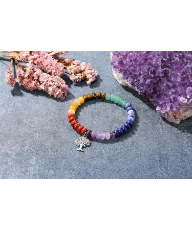 Go 7 Chakra Bracelet | Natural Gemstone Yoga & Healing Bracelet for Women | Reiki Energy Therapy - Buy Online on GoSupps.com