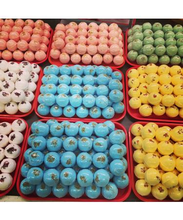 Wholesale Bath Bombs Large 3.5 oz/Each   Luxury Organic & Natural Ingredients - Safe for Kids   Relaxing Epsom Salt Lush Essential Oils   Handmade in USA - Spa Fizzies-Vegan (60)