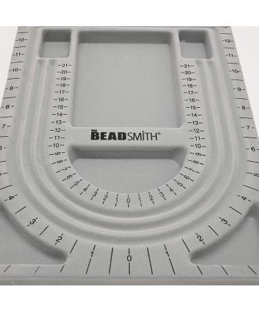 Grey Flocked Bead Board by The Beadsmith | 3 U-Shaped Channels, 6 Compartments | 9.75 x 13.25 inches | Design Board for Jewelry Making - Buy Online on GoSupps.com