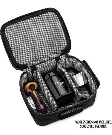 Smart Stash Smell Proof Case - Locking Container with Waterproof Zippers and Dividers (Black 8x6x3 Inch) - Buy Online on GoSupps.com