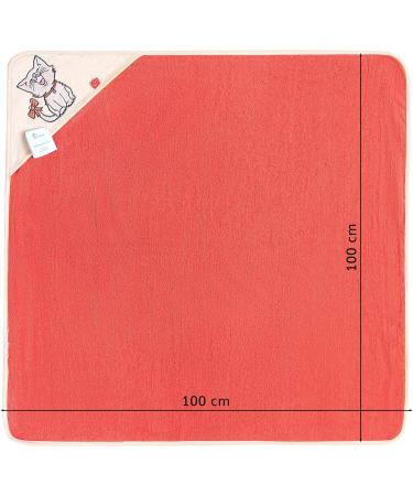 Buy Be Mammy Hooded Baby Towel - Oeko-Tex Cotton 100x100cm Orange Cat | International Shipping - Buy Online on GoSupps.com