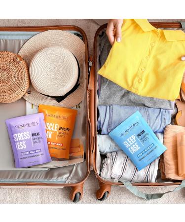 Aromafloria Bath Mineral Salts Travel Size - Stress Less Muscle Soak Sleep Ease - 4 oz (3 Pack) - Buy Online on GoSupps.com