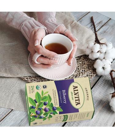 Alvita Organic Bilberry Herbal Tea - 24 Premium Tea Bags | Zesty Fruit Flavor - Buy Online on GoSupps.com