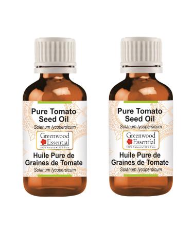 Greenwood Essential Pure Tomato Seed Oil (Solanum lycopersicum) Cold Pressed (Pack of Two) 100ml X 2 (6.76 oz)