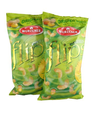 Peanut flips 2 bags of 150g each - Original Wurzener made from high-quality corn and valuable sunflower oil