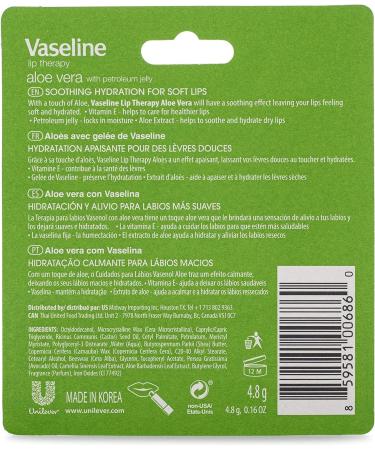 Vaseline Lip Therapy Stick with Petroleum Jelly (Aloe Vera) - Pack of 2 - Buy Online on GoSupps.com