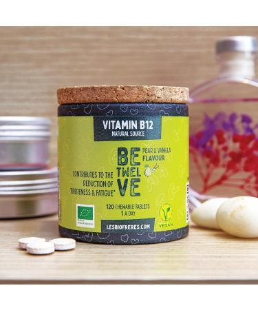 Organic Brothers Betwelve Pear Vanilla B12 - Vegan Tablets Natural Boost 120 Count Sustainable Eco-Packaging Brain & Nervous System Aid - Buy Online on GoSupps.com