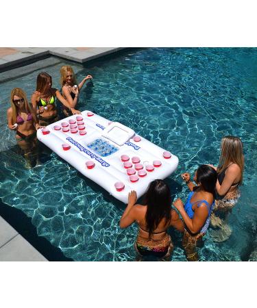 GoPong Pool Party Barge - Floating Beer Pong Table with Cooler & Cup Holders - Buy Online on GoSupps.com