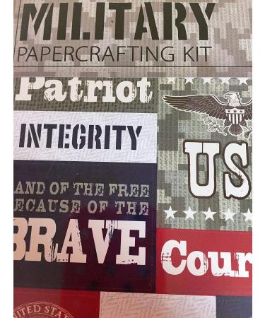 Heroic Military 12x12 Scrapbooking Page Kit - 13pcs, USA Theme with Brave, Courage & Duty Calls Designs - Buy Online on GoSupps.com