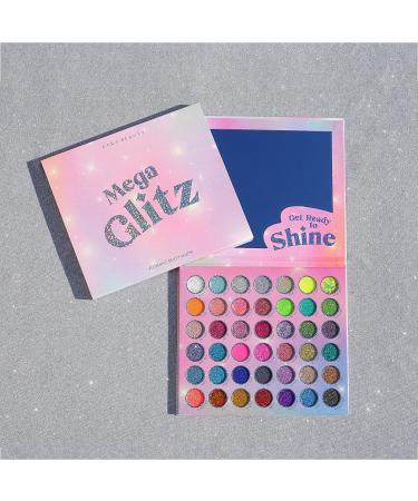 KARA BEAUTY MEGA Glitz Pressed Glitter Palette - 42 Shades for Colorful Eye and Face Makeup | Fine & Chunky Glitter, Pigmented & Vegan - Euphoria Makeup - Buy Online on GoSupps.com