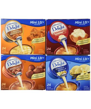 International Delight Variety 4 Pack (1 Cold Stone Sweet Cream, 1 Caramel Macchiato, 1 French Vanilla, 1 Hazelnut)