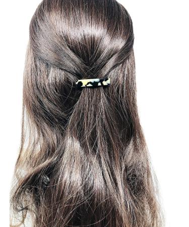 Handmade French Amie Bar Mini Set of 6 Hair Clip Barrettes in Onyx Silver Grey, Ivory, Tokyo White, Tokyo Amber Brown - Small Hair Accessories for Girls - Buy Online on GoSupps.com