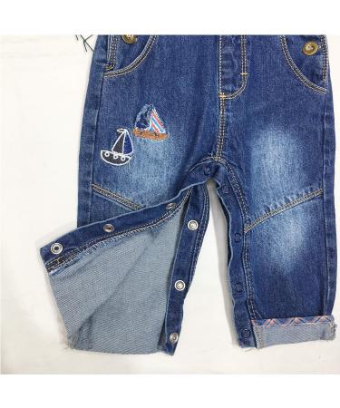 KIDSCOOL SPACE Baby & Little Girls Flower Embroidered Denim Overalls, Blue, 2-3 Years - 4089 - Buy Online on GoSupps.com