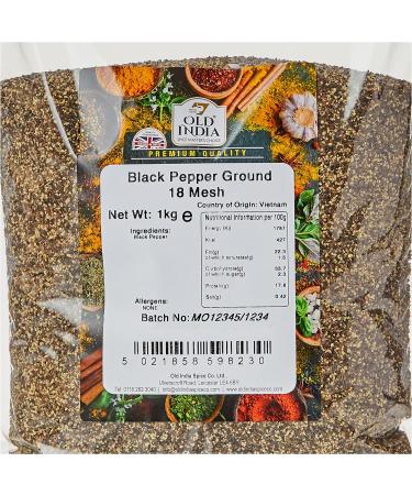 Old India Black Pepper Ground 18 Mesh 1kg - Premium Quality Spice for Culinary Delight - Buy Online on GoSupps.com