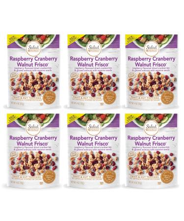 Salad Pizazz | Raspberry Cranberry Walnut Frisco | Salad Topper | Non-GMO, All-Natural, Kosher, 4 Ounce (Pack of 6) Raspbery Cranberry Walnut Frisco 4 Ounce (Pack of 6)