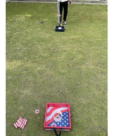 Flag Series Wooden Washer Toss Game Set - Portable Outdoor Lawn Game with 8 Metal Washers - Buy Online on GoSupps.com