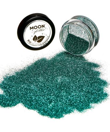 Biodegradable Eco Glitter Shaker by Moon Glitter - Turquoise 5g | Bio Festival Makeup for Face, Body, Nails, Hair, Lips - Buy Online on GoSupps.com
