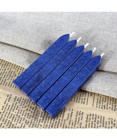 Blue Sealing Wax Sticks  Yoption 5 Pcs Totem Fire Manuscript Wax Seal Sticks with Wicks for Wax Seal Stamp (Navy Blue) Sea Blue - Buy Online on GoSupps.com