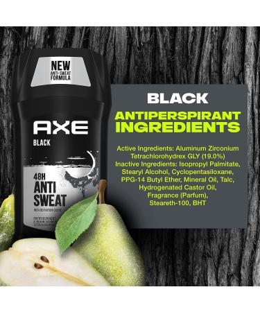 Axe Men's Antiperspirant Stick 2.7 oz 4 Count - Black Frozen Pear & Cedarwood Deodorant for 48-Hour Sweat and Odor Protection - Buy Online on GoSupps.com