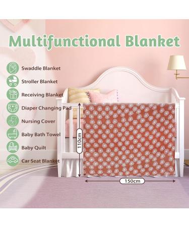 amo nenes Baby Swaddle Blanket 100% Bamboo Cotton | Large 110 x 150 cm | Soft & Breathable Muslin Wrap for Newborn Boys and Girls - Dandelion Print - Buy Online on GoSupps.com