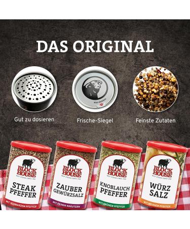 Block House Knoblauch Pepper - Premium Spice Mix for Meat Fish & Vegetables | 200g with Scattering Attachment - International Shipping Available - Buy Online on GoSupps.com