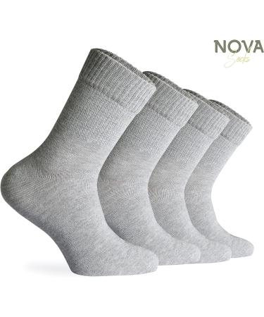 Bamboo Diabetic Ankle Socks for Men | Wide Fit for Swollen Legs | Non-Binding & Ideal for Hiking | Grey 10-13 - Buy Online on GoSupps.com