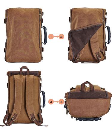 KAUKKO Canvas Khaki Outdoor Travel Backpack for Men - Hiking Camping Rucksack - Buy Online on GoSupps.com