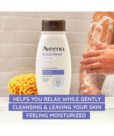 Aveeno Stress Relief Body Wash with Oat, Lavender Scent, Chamomile & Ylang-Ylang Essential Oils - 18 fl. oz - Buy Online on GoSupps.com