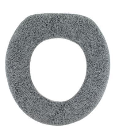 Warm-n-Comfy Soft Toilet Seat Cover - Plush & Thick Fabric Toilet Seat Warmer for Round & Elongated 14x18" Toilet Seats - Reusable, Machine-Washable, Easy-Install - Gift-Ready Packaging - Frost Gray