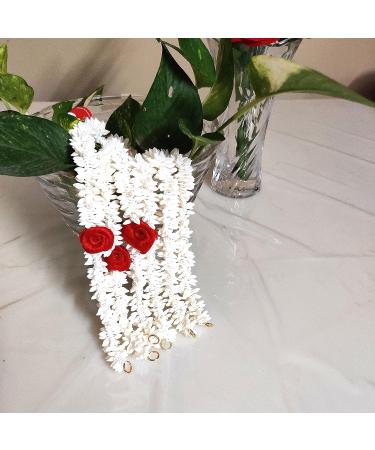 Pretty Charming Artificial Hair Gajra - Set of 6 (3 Red & 3 White) - Buy Online on GoSupps.com