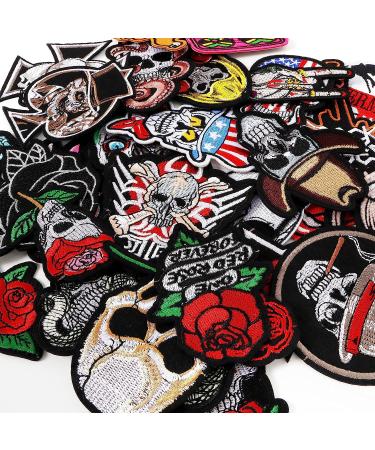 Meneng Embroidered Patches 30pcs - Cool Punk Iron-on & Sew-on Appliques for Jackets - Assorted Embroidery Patch for Clothing - Buy Online on GoSupps.com