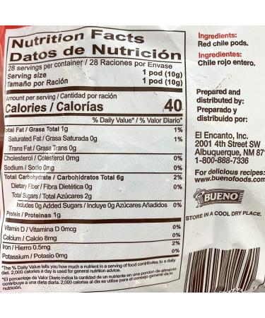 BUENO Hot Red Chile Pods - 10 oz - Hatch New Mexico Dried Red Chile Peppers - Buy Online on GoSupps.com