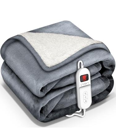 Sinnlein heating ceiling with automatic switch -off 180x130cm T V S d GS checked |Electric thermal blanket with 9 temperature levels |Cuddly blanket bed sofa |Ceiling electrically with timer digital display 180x130cm light gray
